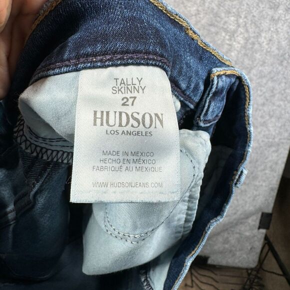 Hudson Jeans Womens Size 27 Tally Skinny Dark Wash Stretch Fray Hem - Picture 6 of 8